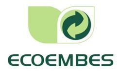 El logotipo de ecoembes tiene una flecha verde en el centro.