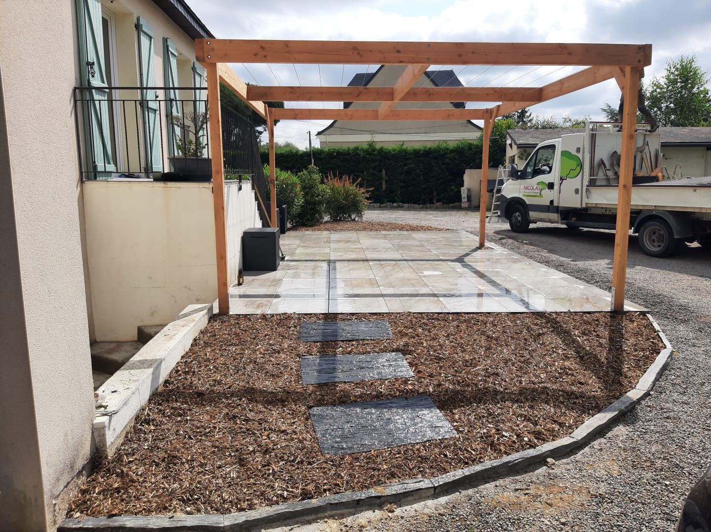 Pergola en construction