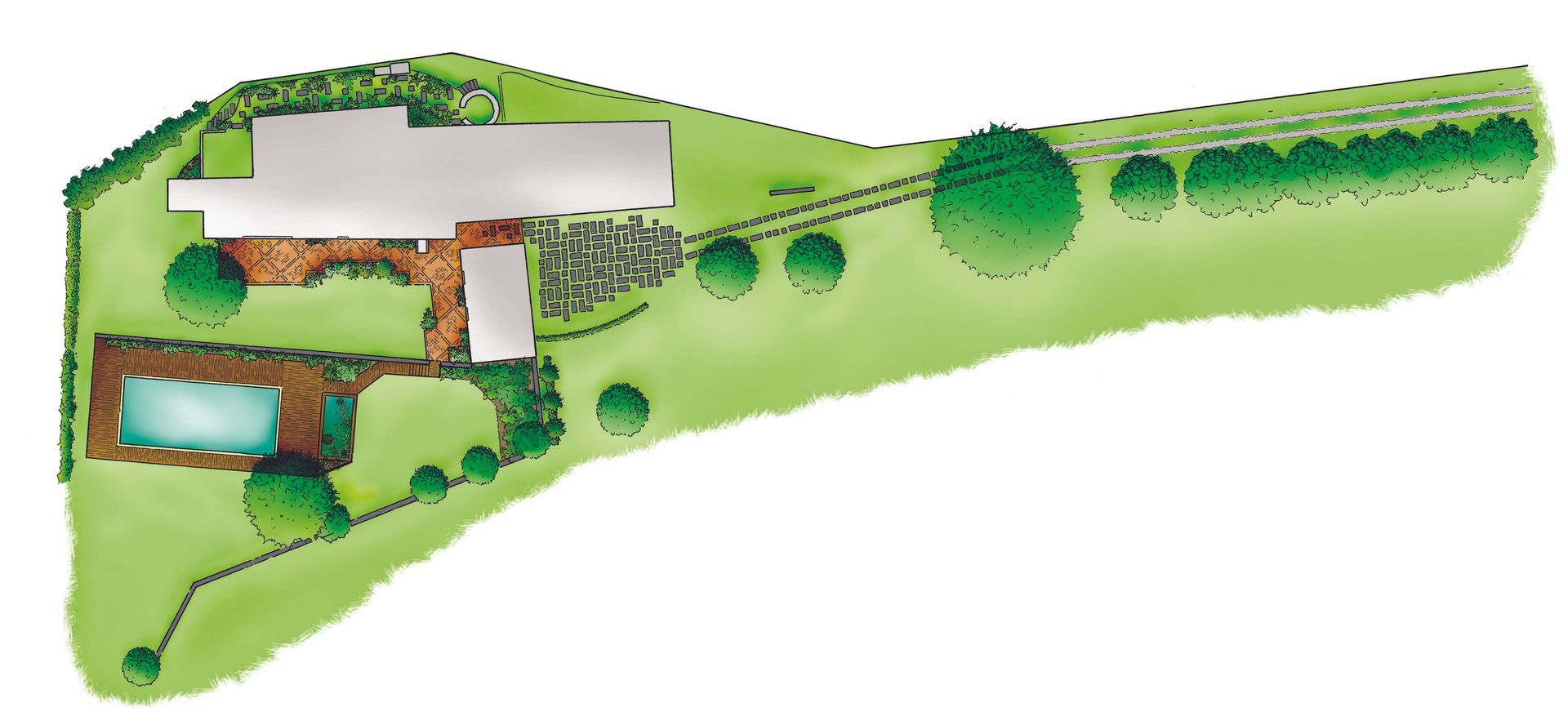 Plan 2D d'un jardin
