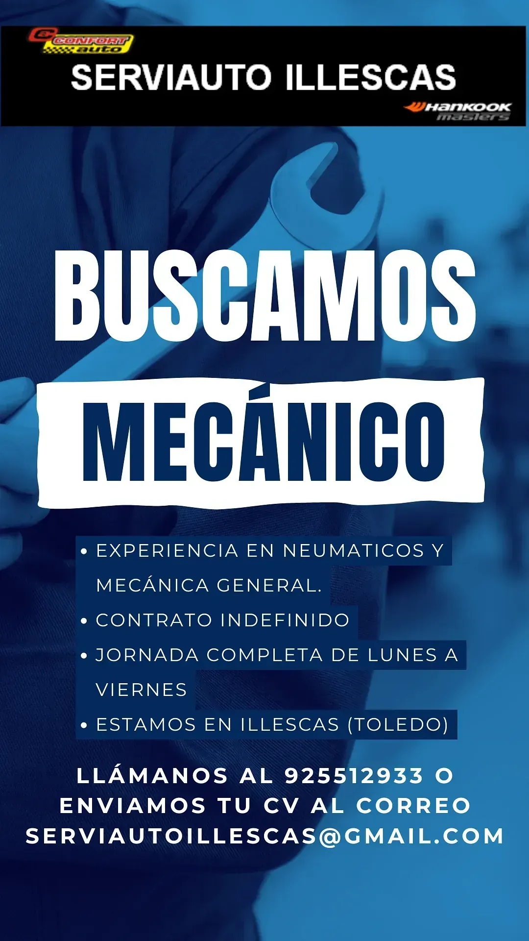 Un cartel que dice Buscamos Mecanico.