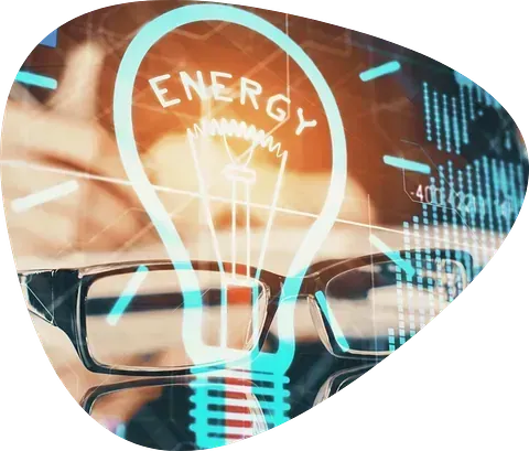 Una bombilla con la palabra energía escrita en ella