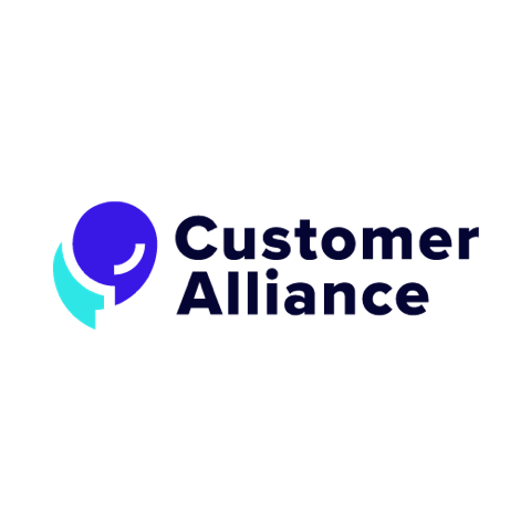 Das Logo der Kundenallianz ist ein blauer Kreis mit einer Sprechblase darin.