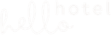 Das Wort „Hotel“ ist in Weiß auf weißem Hintergrund geschrieben.