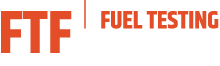 FTF Fuel Testing -logo oranssilla tekstill&auml; valkoisella taustalla