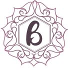Una letra "b" minúscula de color púrpura oscuro centrada dentro de un marco hexagonal