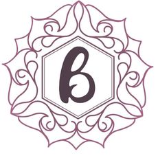 Una letra "b" minúscula de color púrpura oscuro centrada dentro de un marco hexagonal