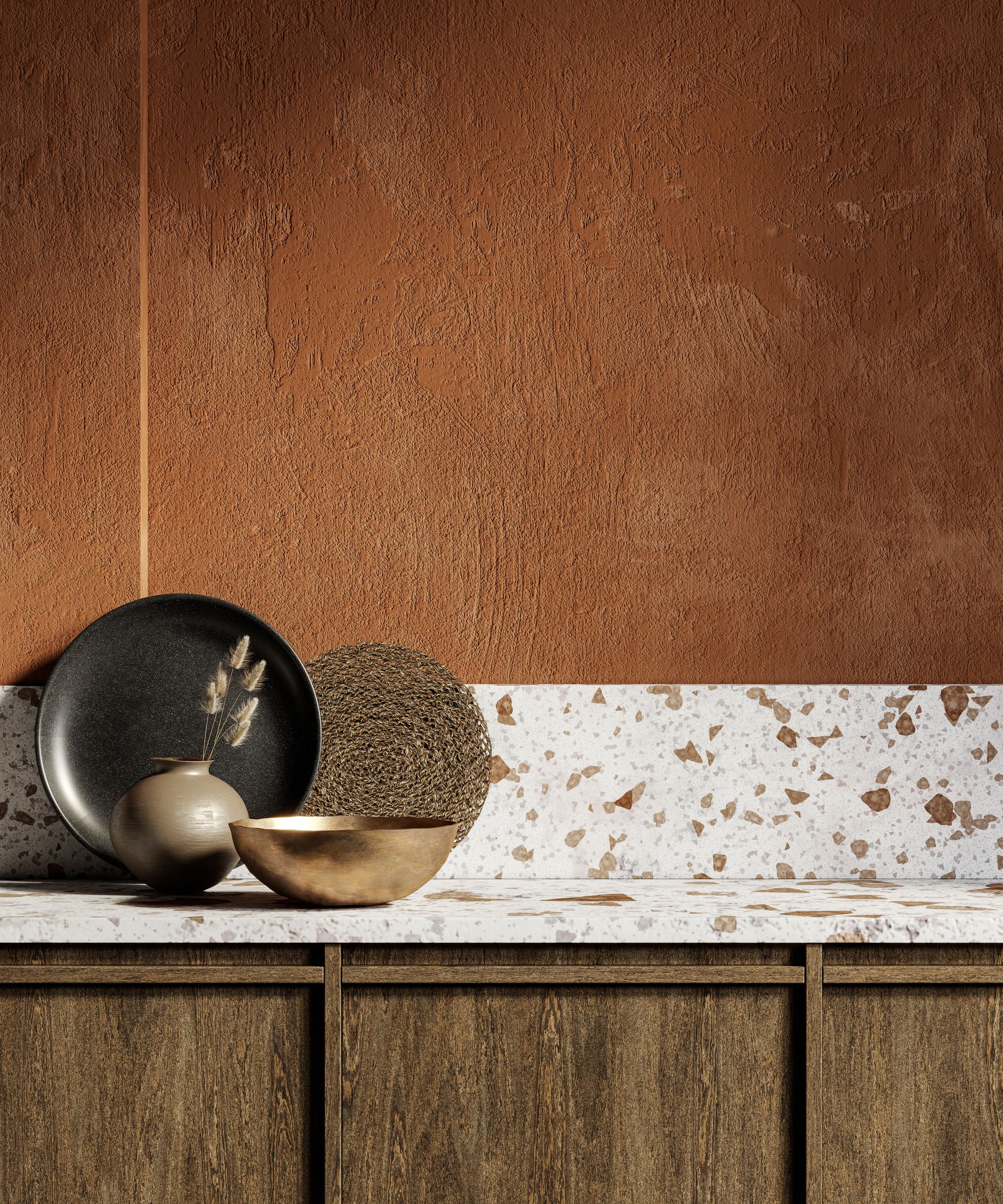 Buffet avec un plateau en terrazzo