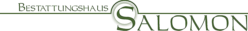Bestattungshaus Salomon Logo mit grünem stilisiertem „S“ und schwarzem Text