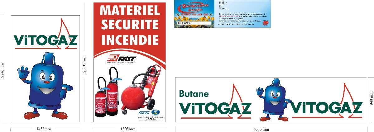 Panneaux divers des images Vitogaz et incendie