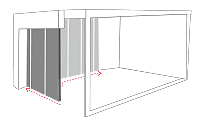 Pictogramme de porte sectionnelle latérale