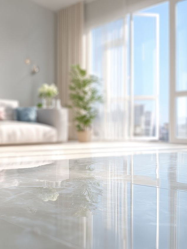 Sol en marbre gris, brillant