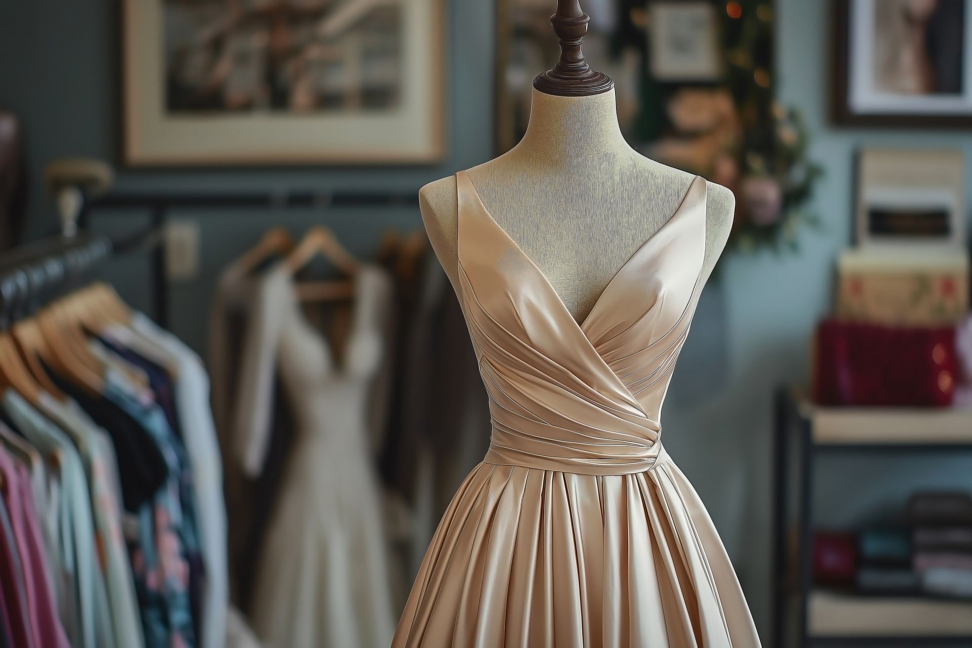 Une robe de cocktail ajustée à la taille.