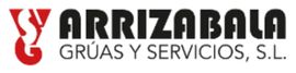 Logotipo de ARRIZABALA en negro y rojo con el texto &ldquo;GR&Uacute;AS Y SERVICIOS, SL&rdquo; sobre fondo blanco.
