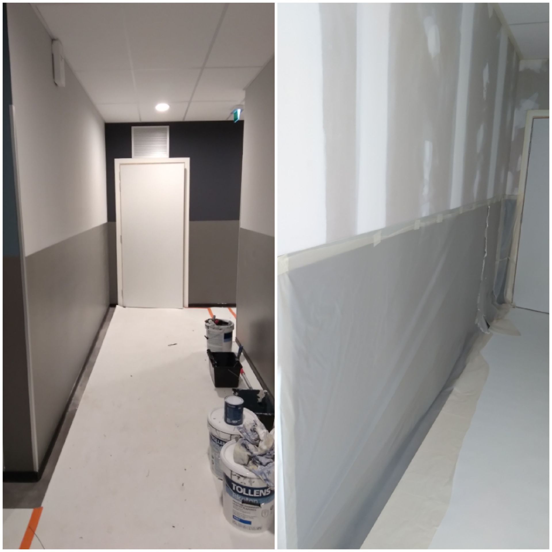 Avant/Après : peinture dans un couloir