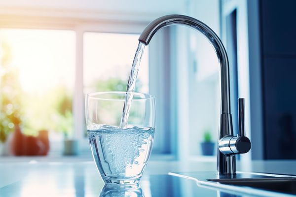 De l'eau dans un verre.