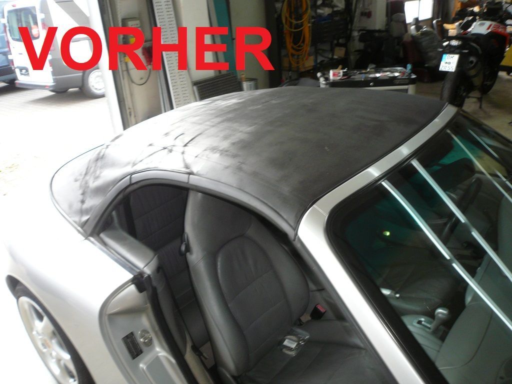 Porsche 911 Typ 996 Cabrio Bj. 02-06, Verdeckbezug in Sonnenland Stoff rot geliefert und montiert.