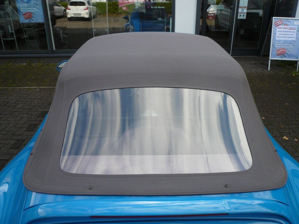 Verdeck Bezug in Sonnenland Stoff classicgrau für Porsche 911 Typ 993 Cabrio Bj. 94-98 geliefert und montiert.