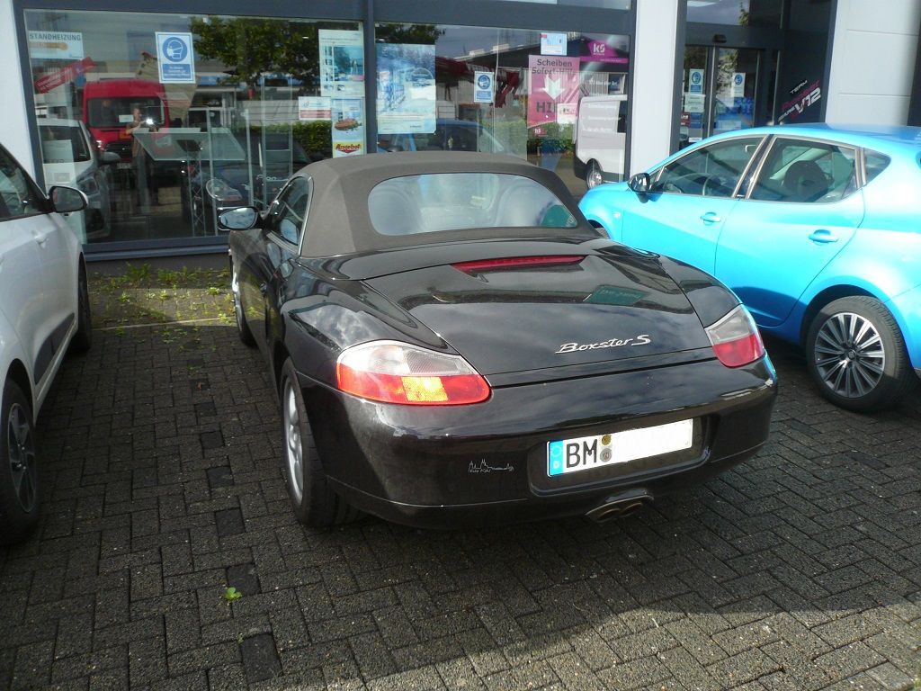Porsche Boxster S Verdeckbezug Sonnenland Stoff schwarz geliefert und montiert