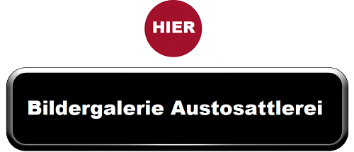 Ein schwarzer Button mit einem roten Kreis mit der Aufschrift „Hier“