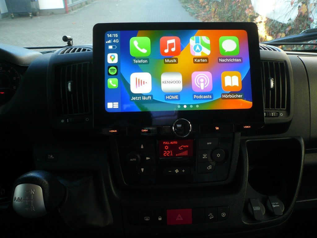Kenwood DMX9720XDS, Digital Multimedia Receiver mit 10,1 Zoll HD-Display, Digitalradio DAB+ & Smartphone-Anbindung inkl. Rückfahrkamera im Ducato Wohnmobil nachgerüstet.