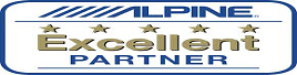 Das Logo des Alpine Excellent-Partners ist blau und gold.