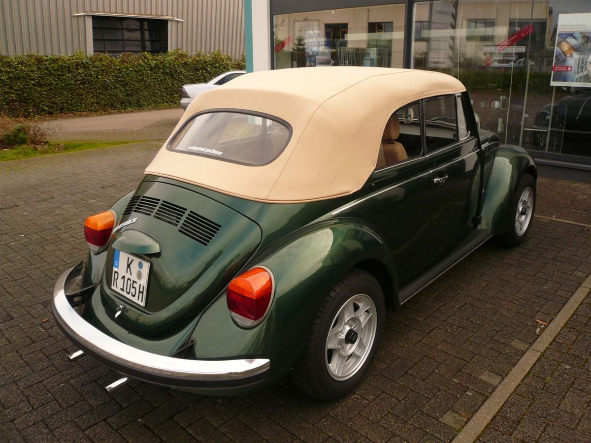 Verdeckbezug in Sonnenlandstoff beige geliefert und montiert