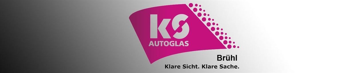 Ein rosa Schild mit der Aufschrift „KC Autoglas“