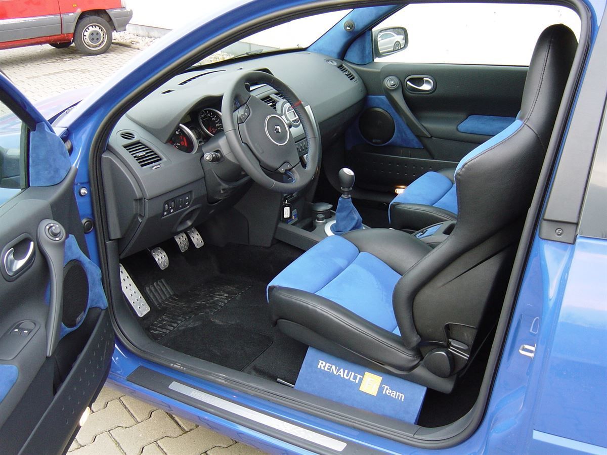 Recaro Sport Topline in Leder schwarz Alcantara blau neu bezogen