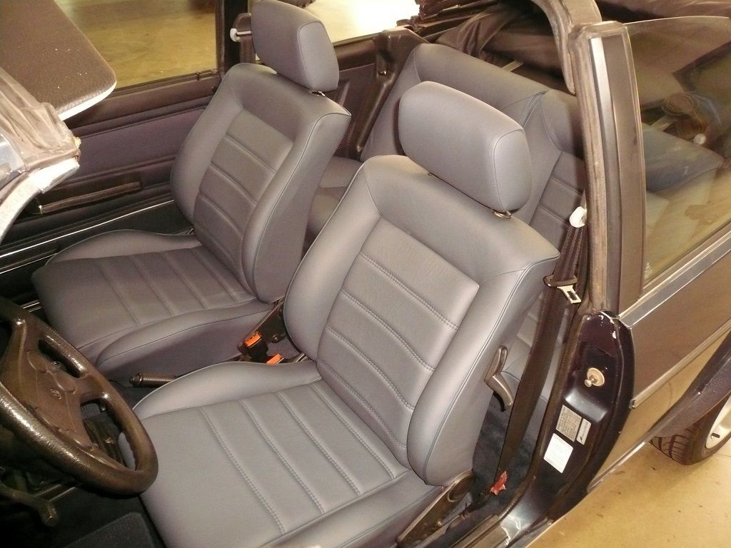 Golf I Cabrio, komplette Innenausstattung in Leder neu angefertigt und montiert.