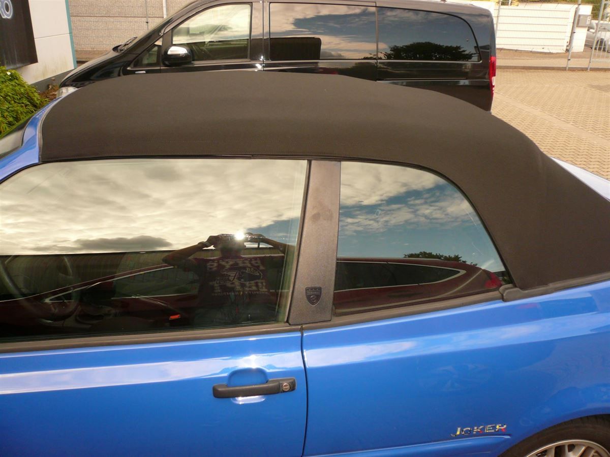 Golf 3 Cabrio, Verdeck Bezug in Sonnenland Stoff schwarz geliefert und montiert.