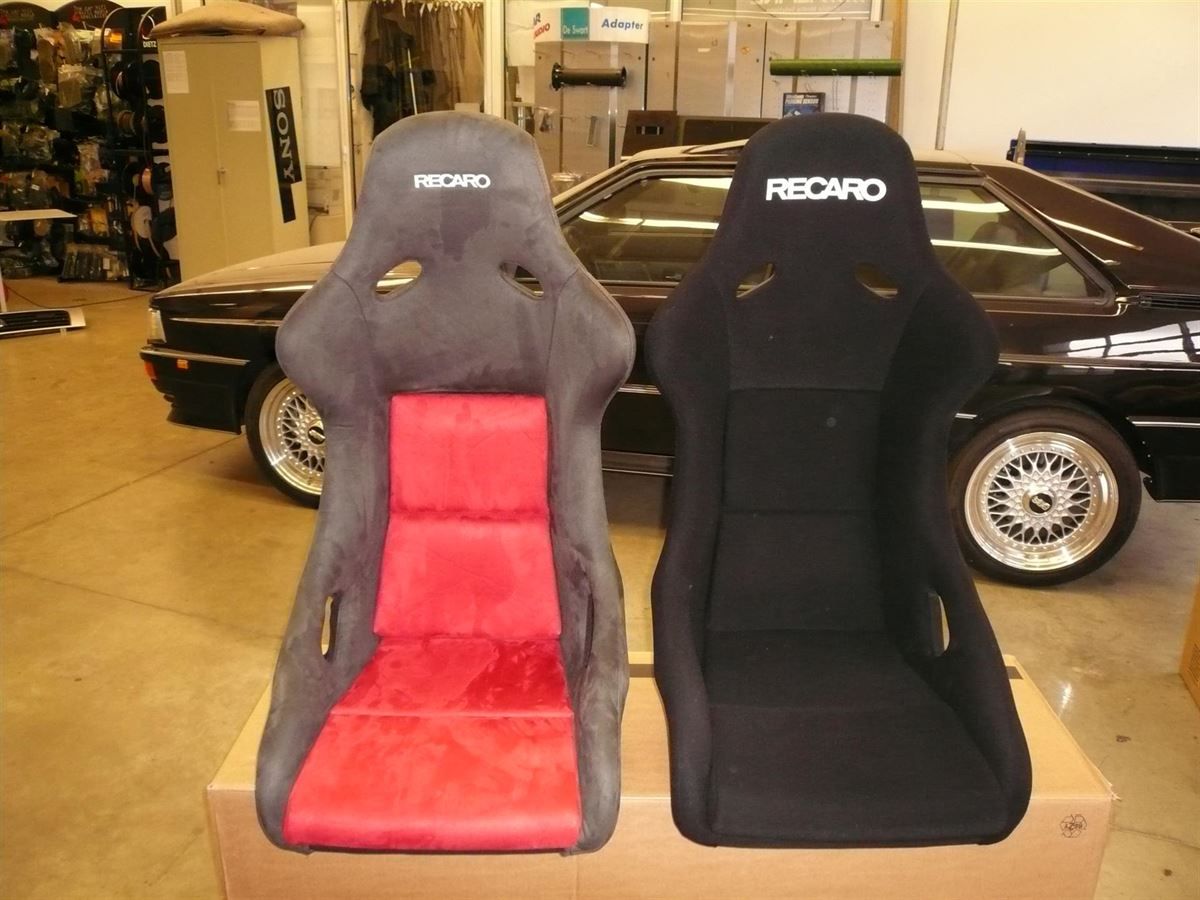 Recaro Pole Position ABE in Alcantara schwarz/rot neu bezogen