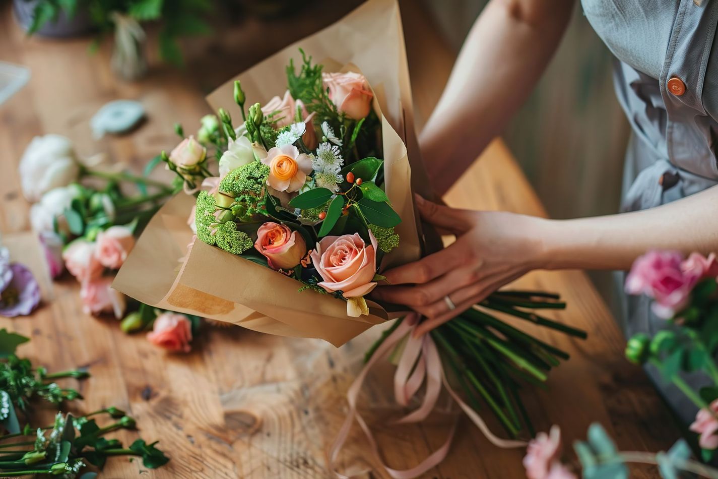 Confection de bouquet de fleurs