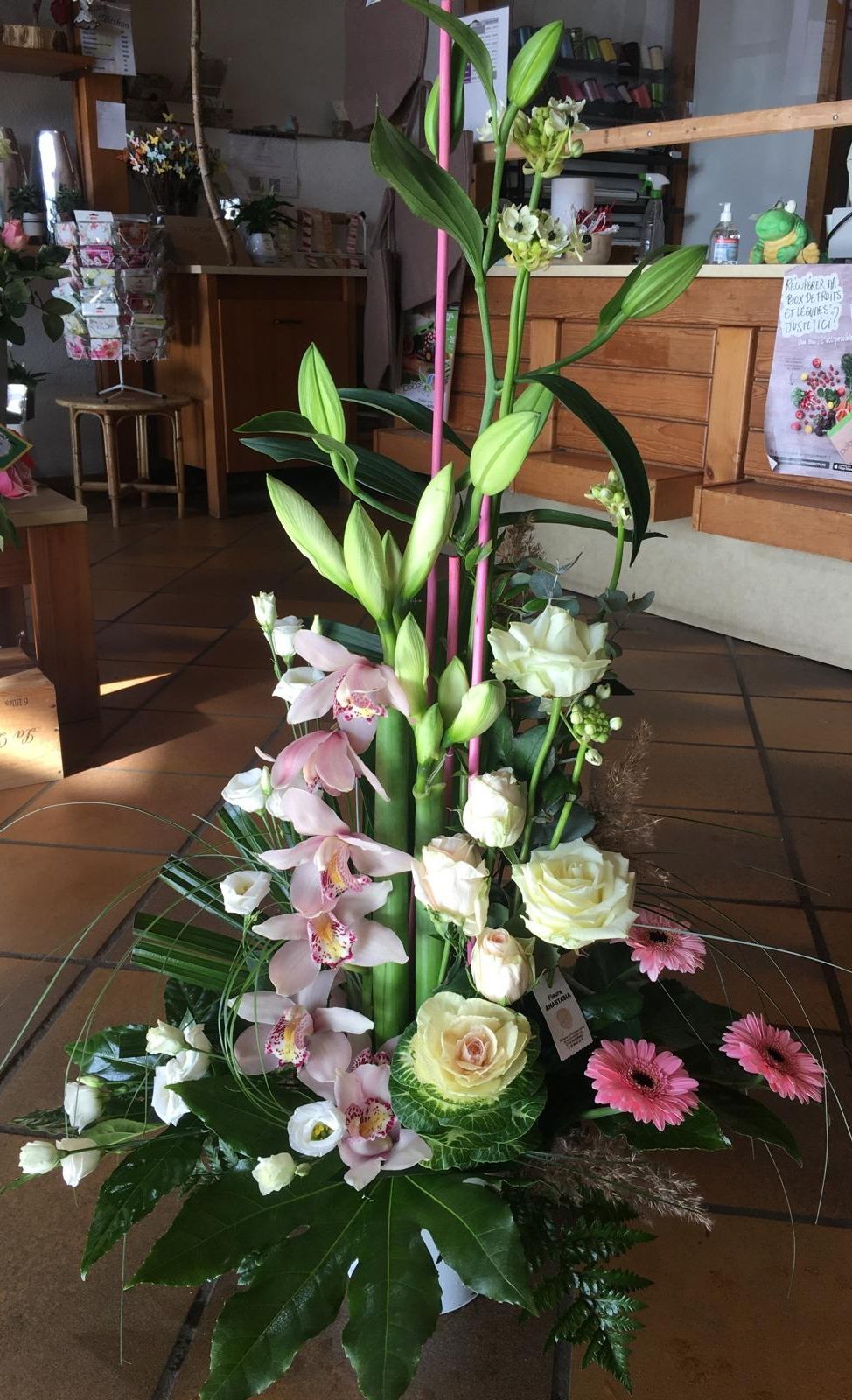 Bouquet de fleurs livré à la maternité