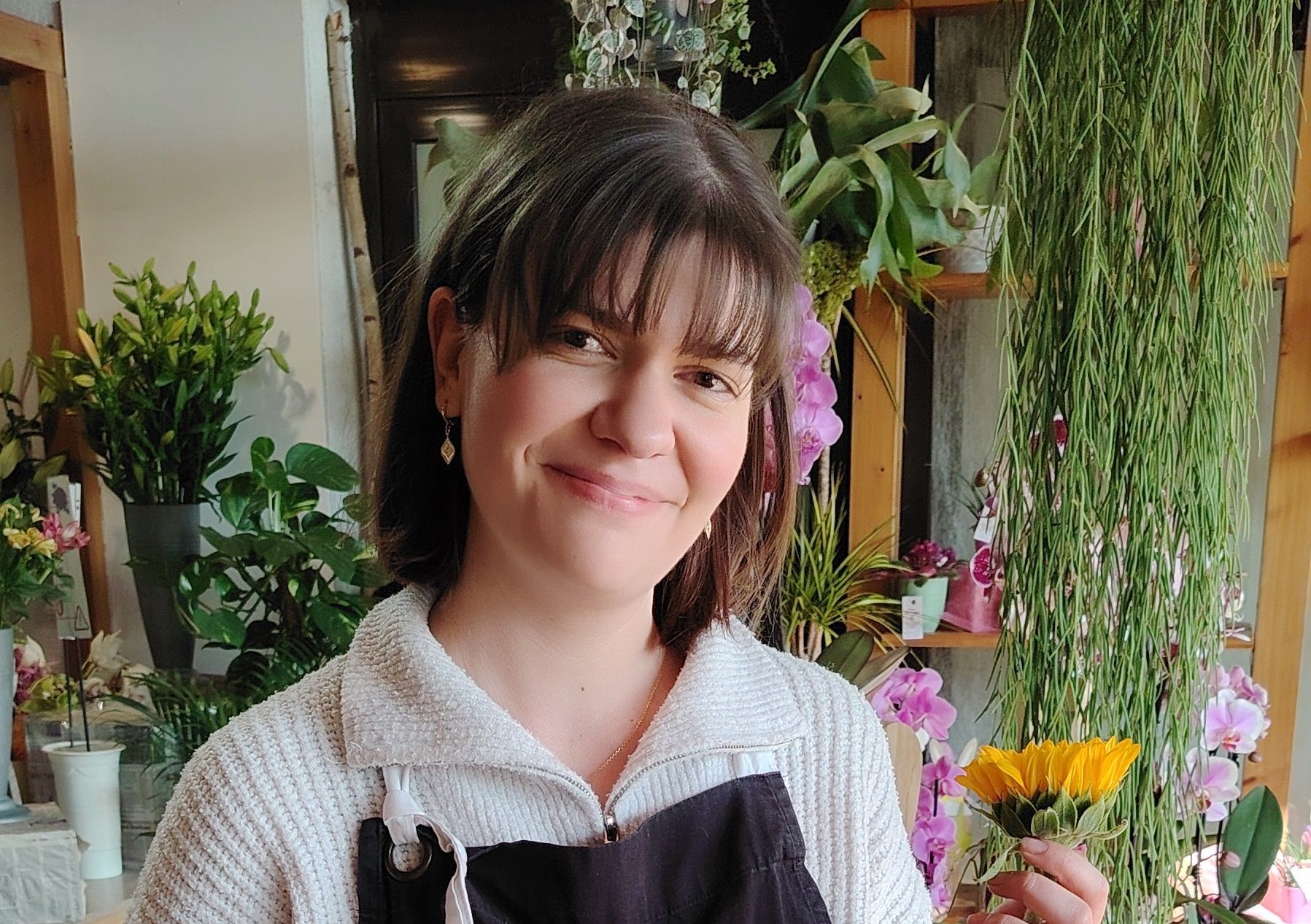 Zoom sur une fleur blanche