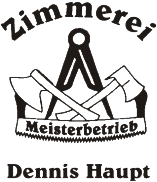 A black and white logo for zimmerer meisterbetrieb dennis haupt