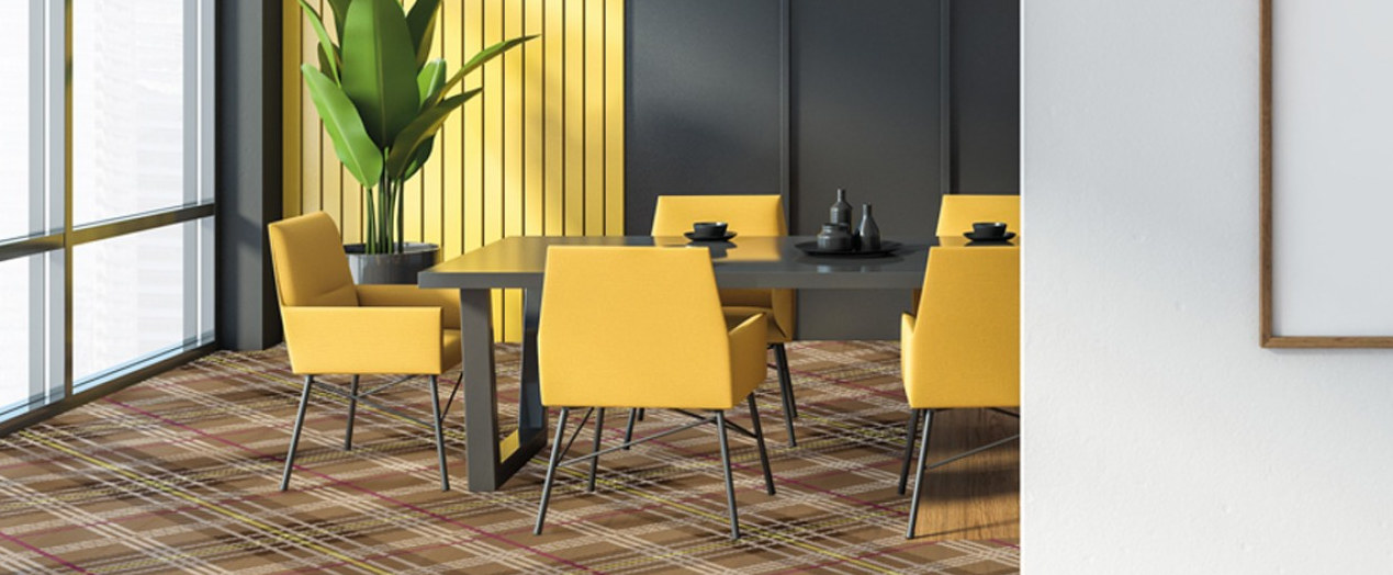 Un sol textile dans une salle à manger