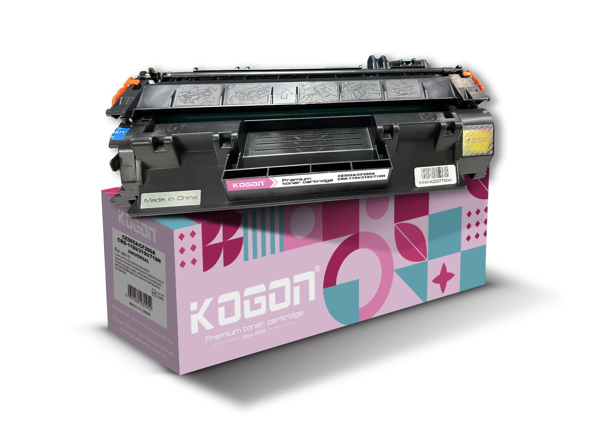 KGRP T-CART CHIP HPQ CE505A/280A/CAN CRG-119ii/319ii/719H UNV Black