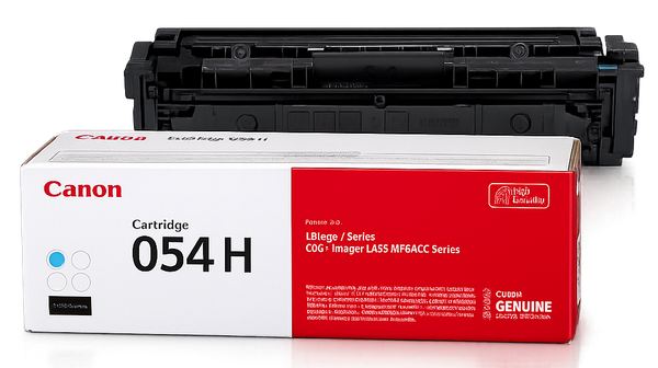 Magenta HP 415A laser toner cartridge and its packaging, a black box with the brand name.