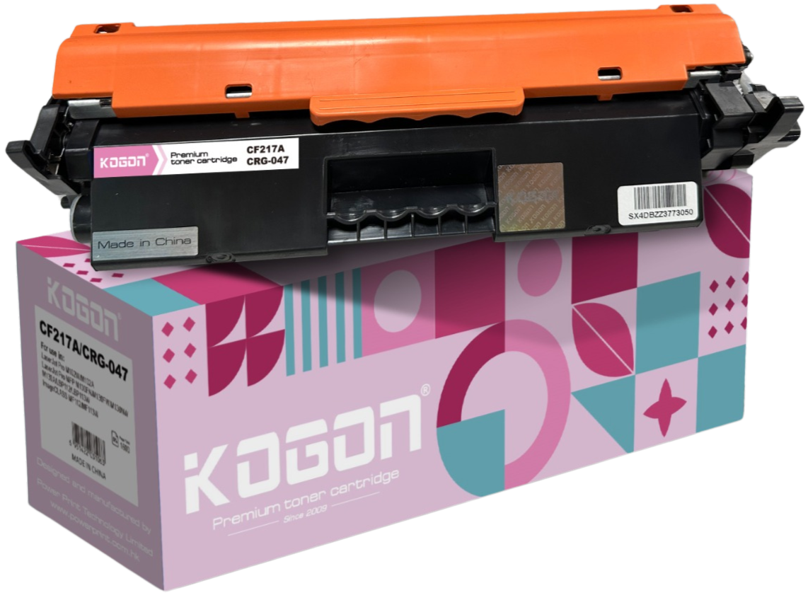 Magenta Kogan printer toner cartridge with pink and teal box.
