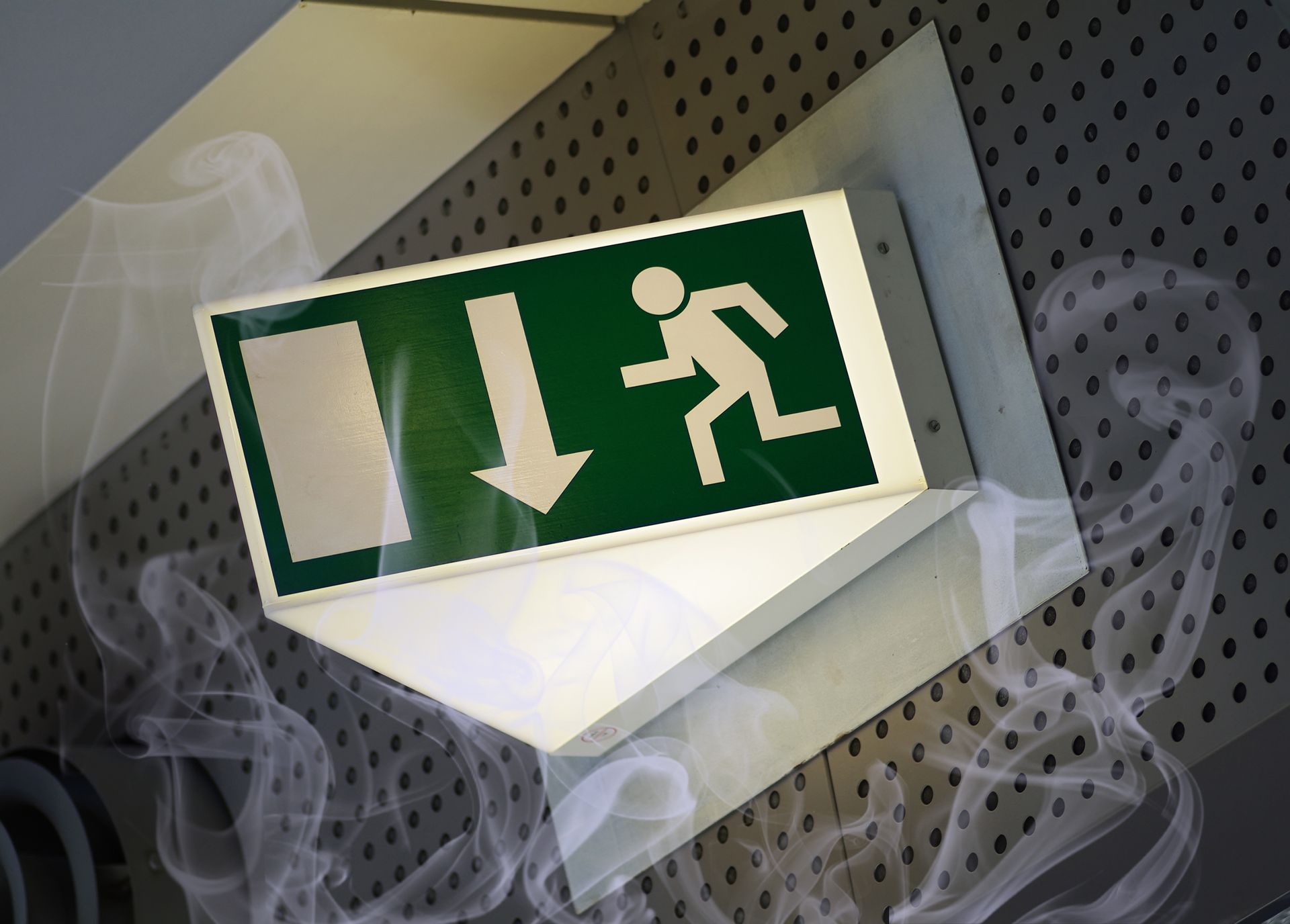 Panneau lumineux vert de sortie de secours