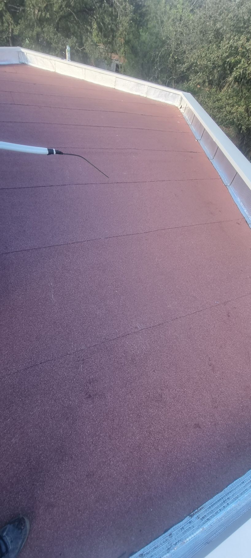 Toit plat en goudron rose