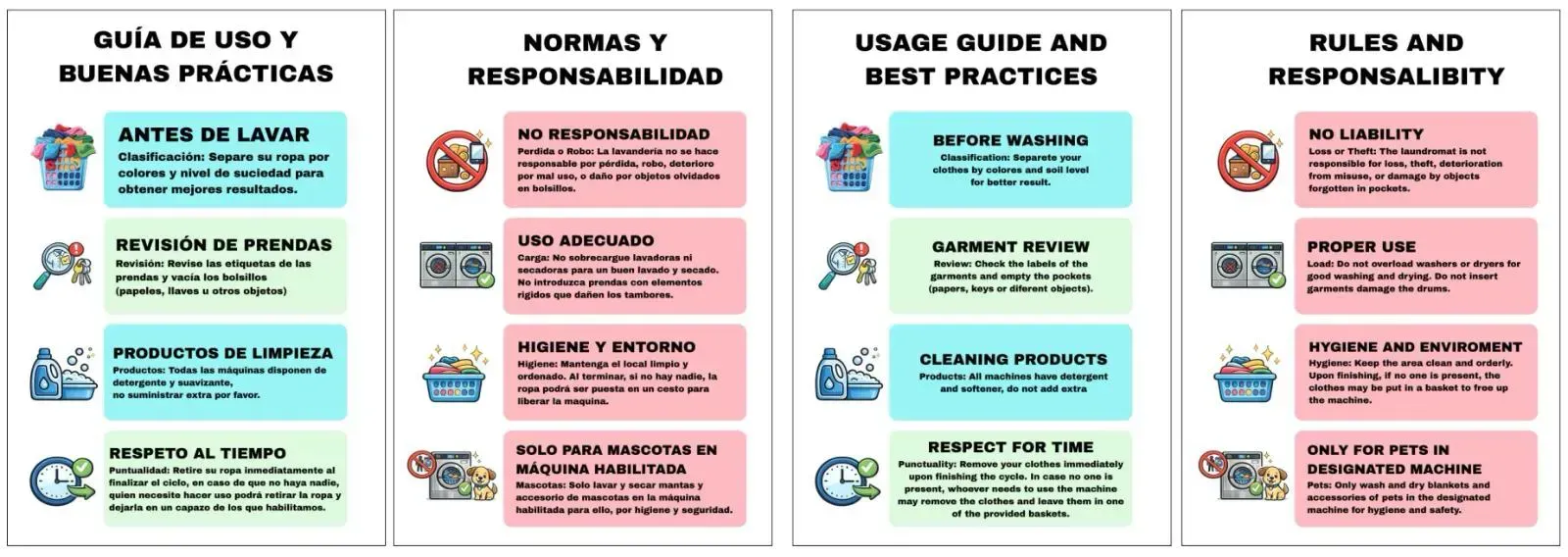 Infografía de cuatro columnas sobre privacidad de datos, datos personales, derechos de imagen y responsabilidad.