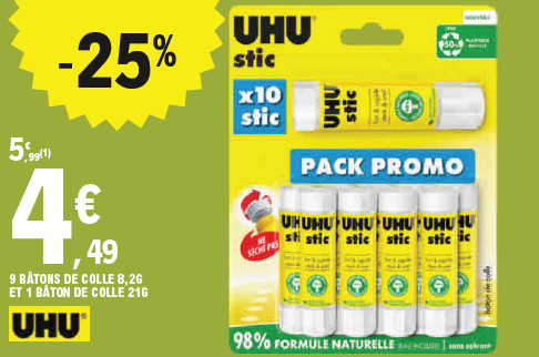 Offre -25% sur les 20 stylos-billes Cristal Original et 7 Cristal Soft au prix de 2,15 € au lieu de 2,87 €. Logo BIC.