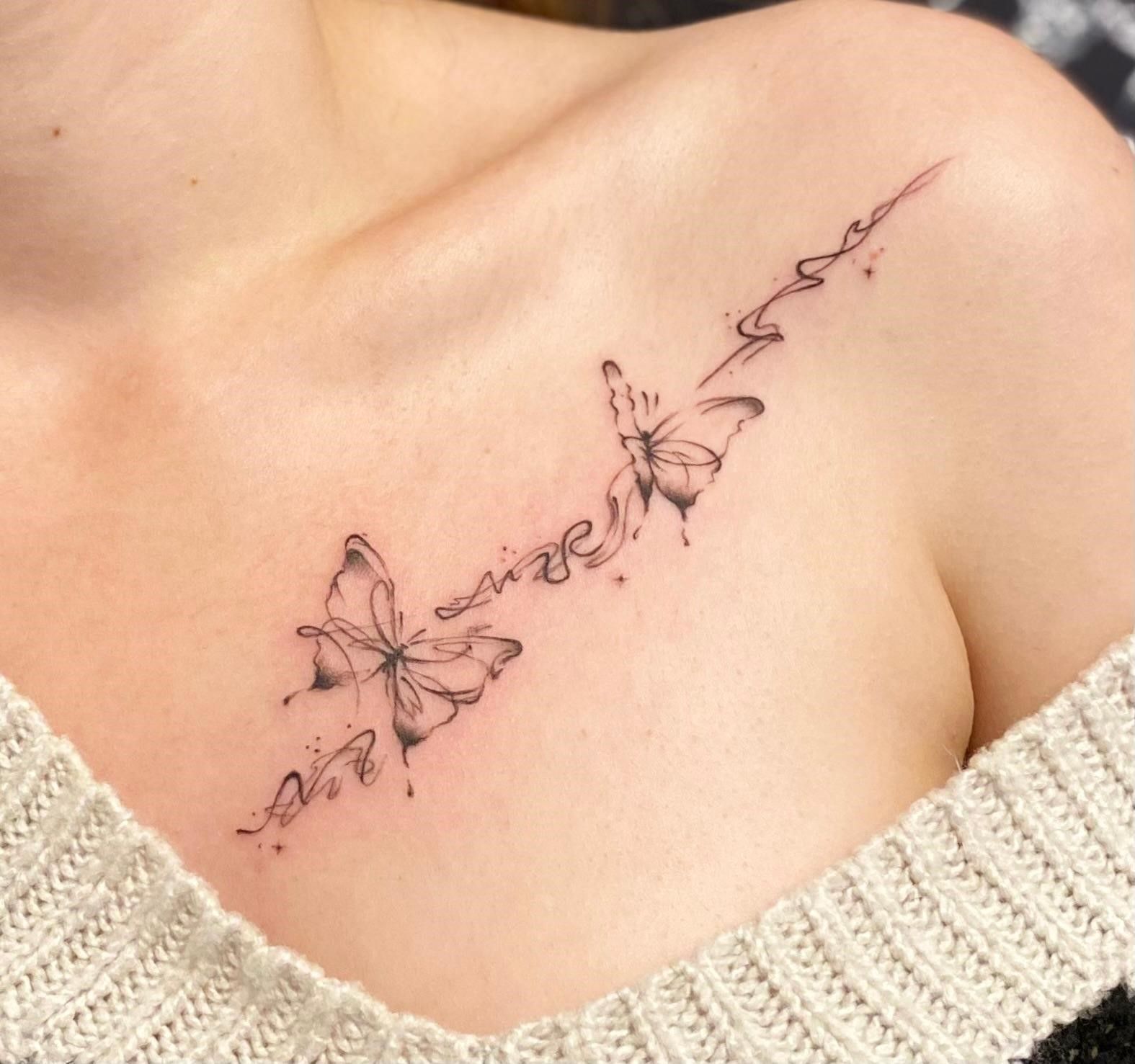 Fine Line Tättowierung