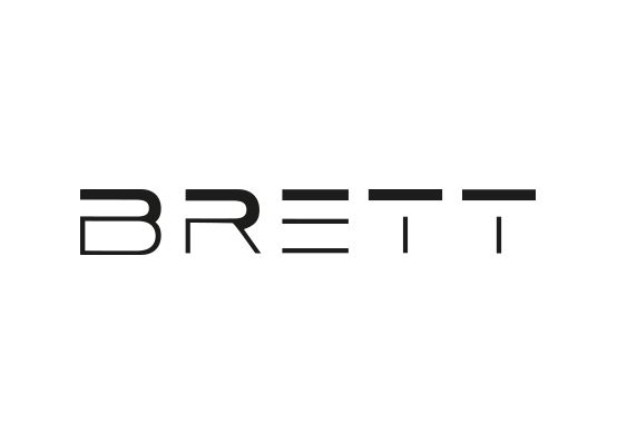 Das Brett-Logo ist schwarz und weiß auf weißem Hintergrund.