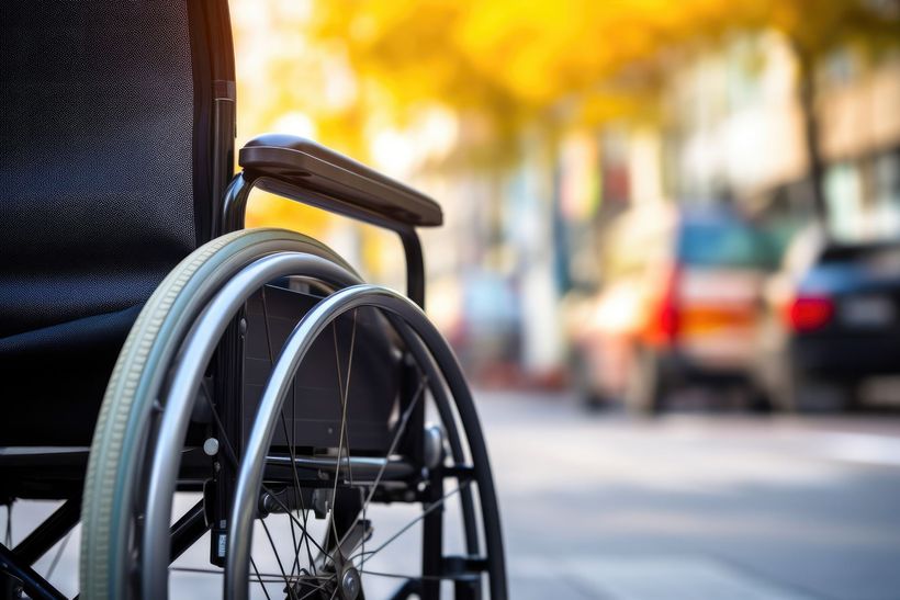 Un fauteuil roulant.