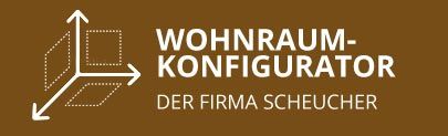 A logo for a company called wohnraum konfigurator der firma scheucher