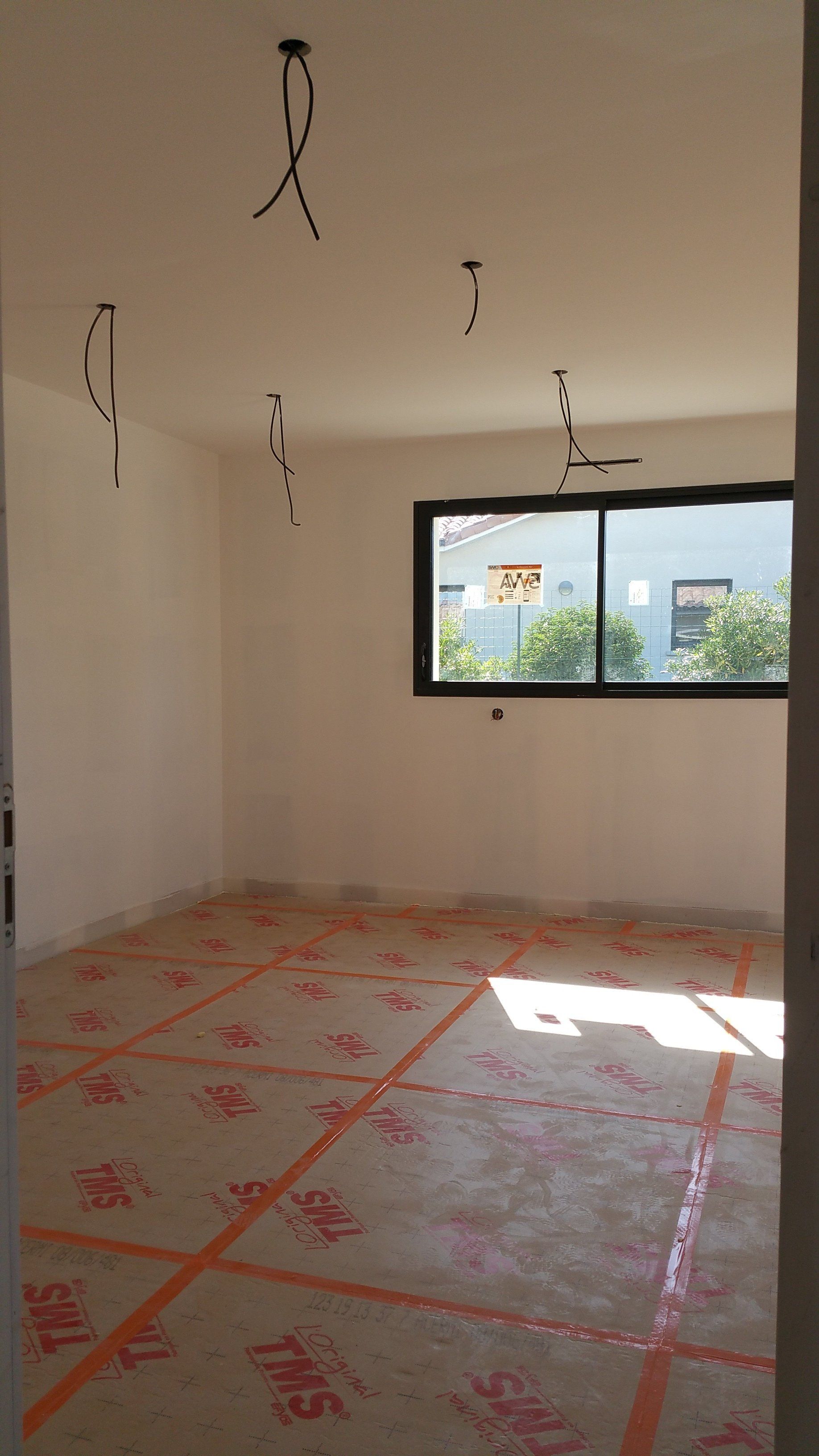 préparation de sol, après la pose de placo