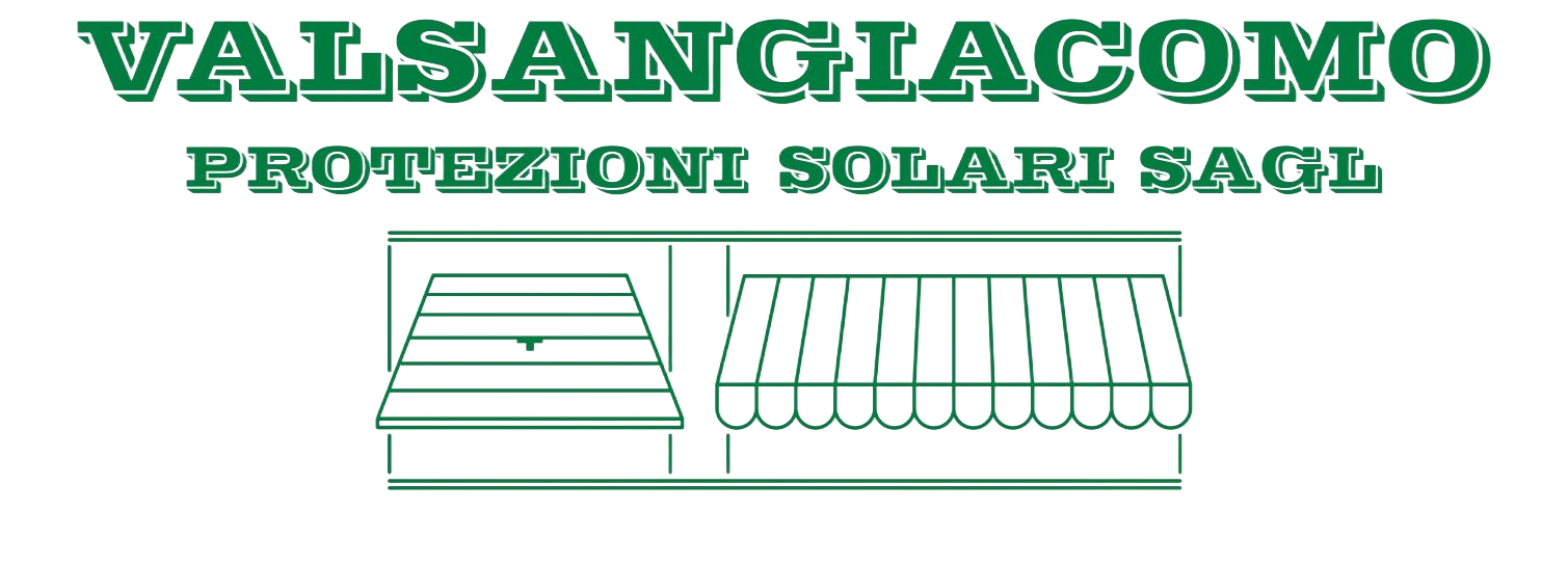 Logo VALSANGIACOMO in testo verde. Include testo per vari servizi di finestre e porte.