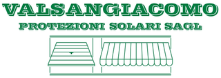 Logo verde "VALSANGIACOMO" con elenchi di prodotti e servizi per finestre/porte